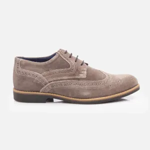 Pantofi casual bărbați din piele naturală - 3113 Taupe Velur