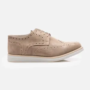 Pantofi casual bărbați din piele naturală - 623 Bej  Velur