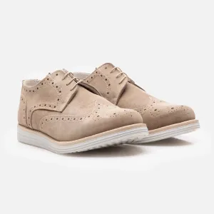 Pantofi casual bărbați din piele naturală - 623 Bej  Velur