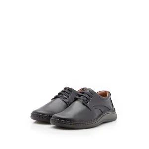 Pantofi casual barbati din piele naturala,Leofex - 918 Negru Box