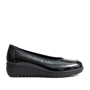 Pantofi casual damă din piele naturală, Karisma - 4428 Negru Naplac