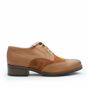 Pantofi casual dama, Oxford din piele naturala, Leofex - 012 Maro box