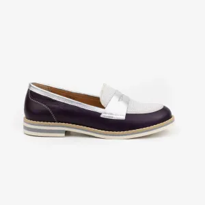 Pantofi dama casual din piele naturala - 031 Mov box
