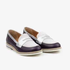 Pantofi dama casual din piele naturala - 031 Mov box