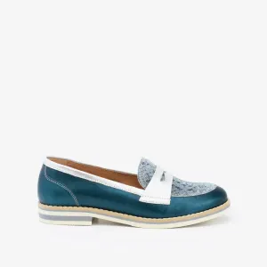 Pantofi dama casual din piele naturala - 031 verde sidefat box