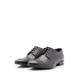 Pantofi eleganti barbati din piele naturala, Leofex - 115-2 negru box