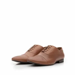Pantofi eleganti barbati din piele naturala, Leofex - 834 Cognac 1 deshis box