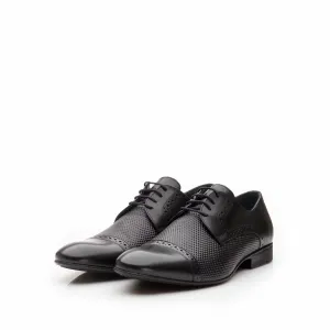 Pantofi eleganti barbati din piele naturala,Leofex - 891 negru box