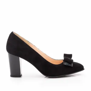 Pantofi eleganți damă din piele naturală, Leofex  - 814 Negru Velur