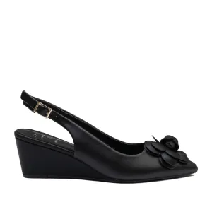 Pantofi eleganți decupați damă din piele naturală, Epica - 4395 Negru Box