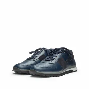 Pantofi sport barbati din piele naturala, Leofex - 668 Blue Box Velur