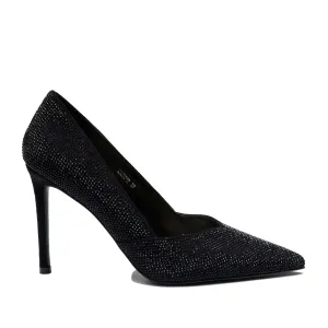Pantofi stiletto damă cu ștrasuri , Epica - 4392 Negru Pietre