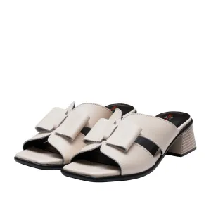Saboți damă din piele naturală, Pass Collection - 4041 Crem Box