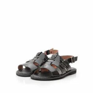 Sandale barbati din piele naturala, Leofex - 944 Negru Box
