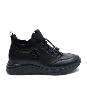 Sneakers damă din piele naturală - 3301 Negru Box Velur