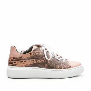 Sneakers damă din piele naturală ,Leofex-310 Roz Box