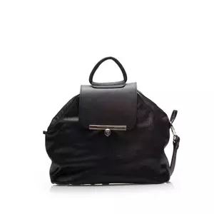 Rucsac convertibil damă din piele naturală - 4020 Negru Box Presat