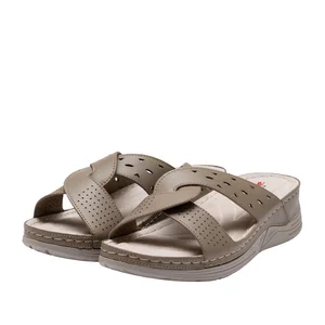 Saboți damă din piele naturală  - 4043 Taupe Box