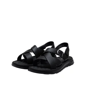Sandale bărbați din piele naturală, Otter - 9172 Negru Box