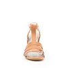 Sandale cu toc damă din piele naturală, Leofex - 035 Cognac Box