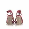 Sandale cu toc damă din piele naturală, Leofex - 035 Roşu Box