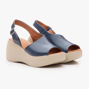 Sandale cu platforma dama din piele naturala - 4161 Blue Box