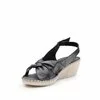 Sandale cu platforma dama din piele naturala,Leofex - 214-2 Negru Box