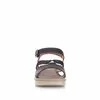 Sandale cu talpă joasă damă, din piele naturală, Leofex - 159 Negru Argintiu Box