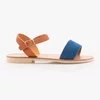 Sandale cu talpa joasa din piele naturala - 110 Blue+ Maro Velur  Box