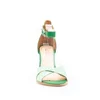 Sandale cu toc damă din piele naturală, Leofex - 148 Verde Box