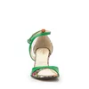 Sandale damă cu toc din piele naturală - 21115 Verde Box Naţional