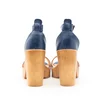 Sandale cu toc damă din piele naturală, Leofex - 039 Blue Maro Box