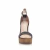 Sandale cu toc damă din piele naturală, Leofex - 039 Negru Box