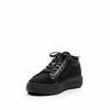 Sneakers damă din piele naturală, Leofex - 309 negru velur+box